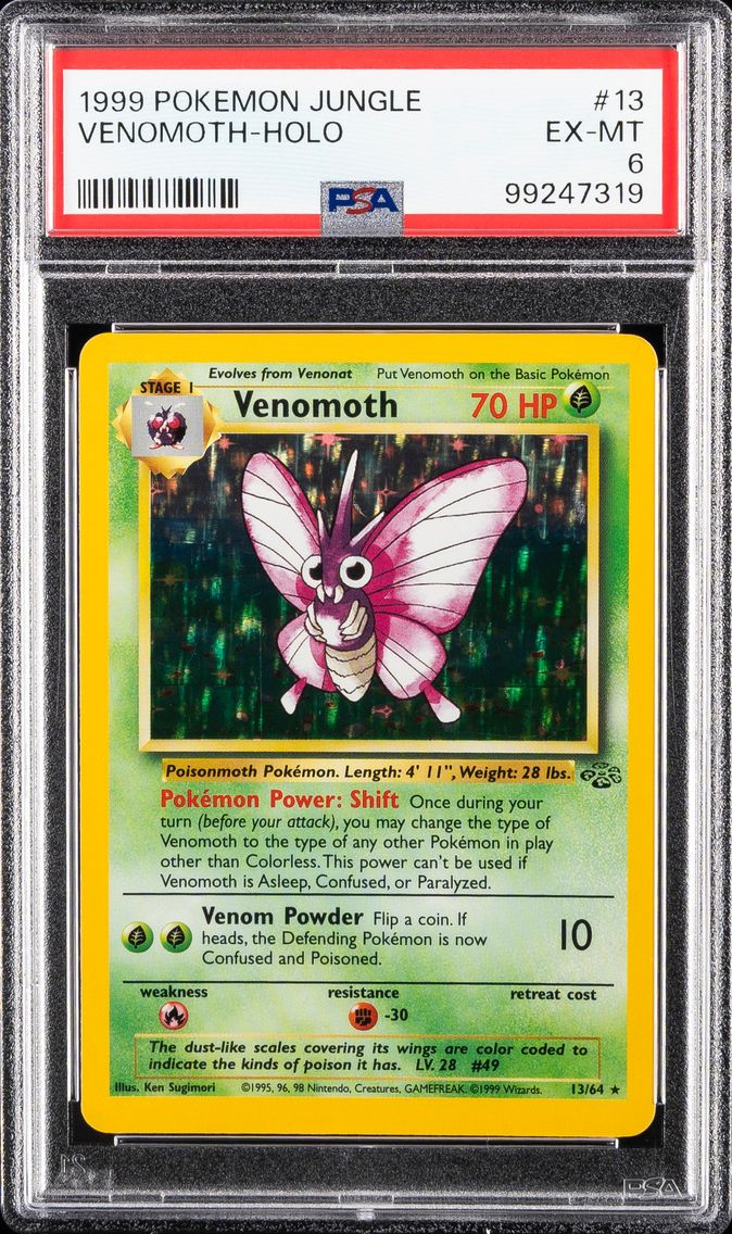 1999 #13 Venomoth-Holo PSA 6 Jungle Pokemon