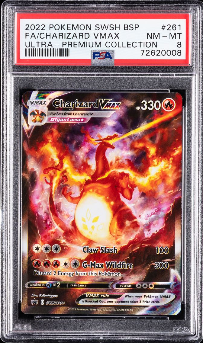 2022 #261 Full Art/Charizard Vmax PSA 8 Swsh Black Star Promo Pokemon