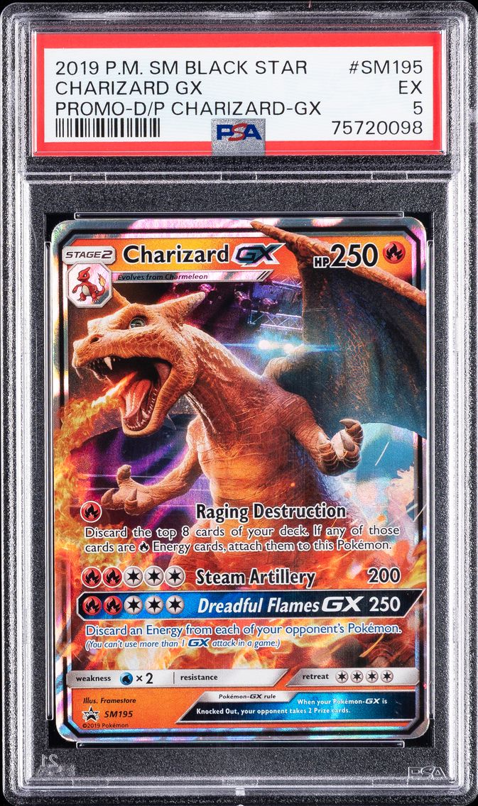 2019 #SM195 Charizard GX PSA 5 SM Black Star Promo Pokemon